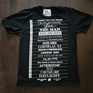 Stella x Taylor Swift Large Black Tracklist Shirt